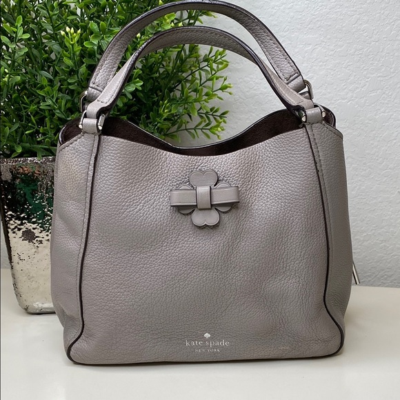 Kate Spade Talia Small‎ Triple Compartment Satchel Shoulder Bag Soft Taupe - Picture 2 of 13